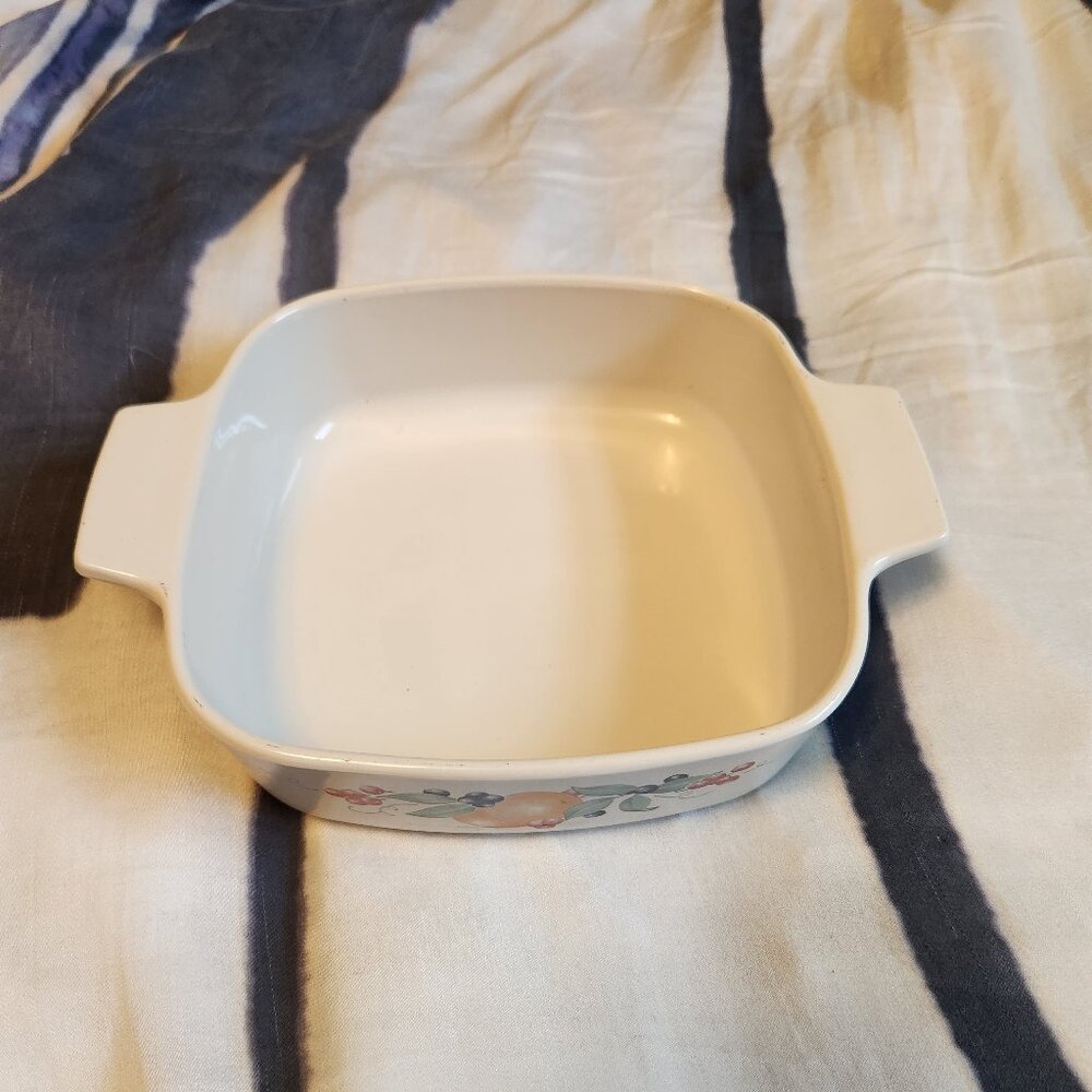 Corning Ware Casserole Dish A-1-B Fruit Grapes Oranges No Lid Size 1 Liter - USA